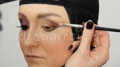 专业造型师化妆师做眼妆模特.. 面部模特，晚妆近景